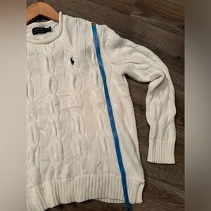 Polo by Ralph Lauren White Cable Knit Sweater